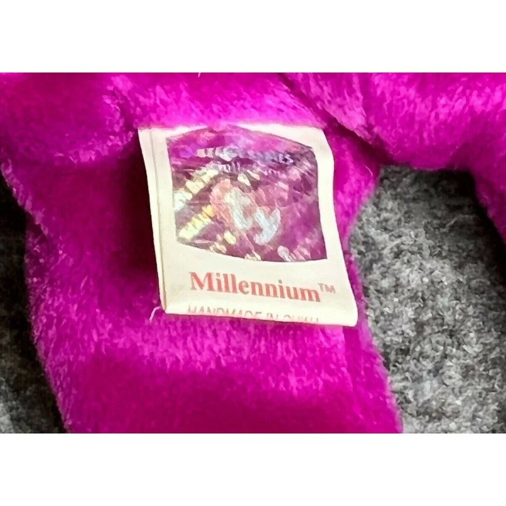 Ty Beanie Baby 8” Millennium Teddy Bear Purple Bean Plush Stuffed Animal Toy